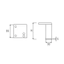 Furniture foot, aluminum 30x30mm H60mm