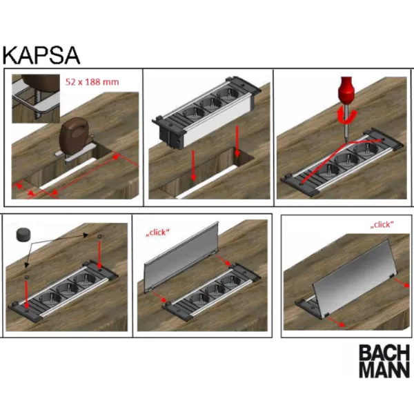 Rozečių blokas KAPSA S 3xCEE7/3, laidas L2000mm