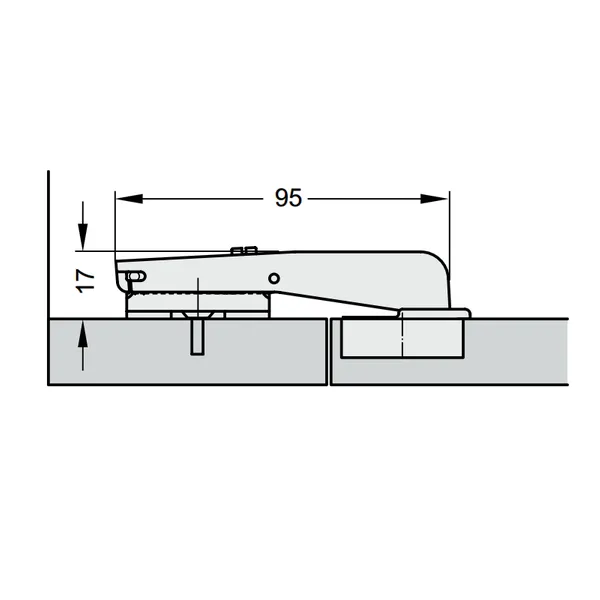 Lankstas 35° 90°/18mm, vienos plokštumos
