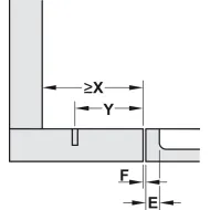 Concealed hinge, Häfele Duomatic Plus 110°, for standard blind corners