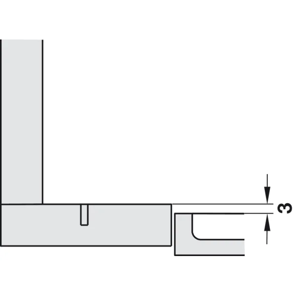 Concealed hinge, Häfele Duomatic Plus 110°, for standard blind corners