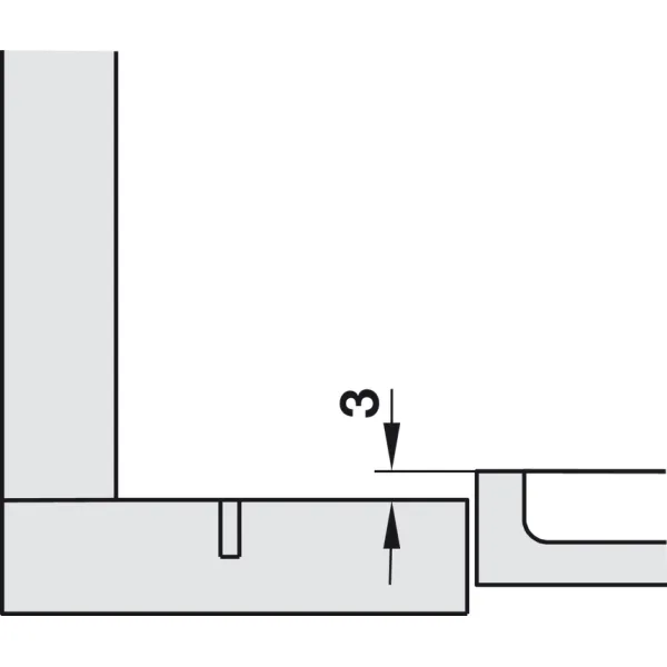 Concealed hinge, Häfele Duomatic Plus 110°, for standard blind corners