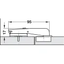 Concealed hinge, Häfele Duomatic Plus 110°, for standard blind corners