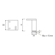 Furniture foot, aluminum, adjustable, 30x30mm H200mm