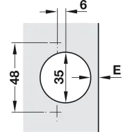 Concealed hinge, Häfele Duomatic 165°, full overlay mounting
