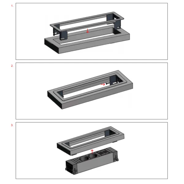 POWER FRAME 2xCEE7/3 1xCustom module, Plastic profile L0.2m GST18