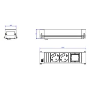 POWER FRAME 2xCEE7/3 1xCustom module, Plastic profile L0.2m GST18