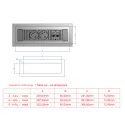 Rozečių blokas POWER FRAME 2xCEE7/3, dvigubas USB kroviklis, aliuminis, laidas L200mm, GST18