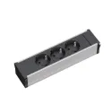 Rozečių blokas POWER FRAME 3xCEE7/3, juodas, plastikinis, laidas L200mm, GST18