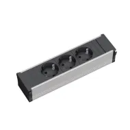 Rozečių blokas POWER FRAME 3xCEE7/3, juodas, plastikinis, laidas L200mm, GST18