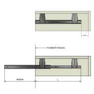 Ball bearing slides for keyboard L350mm zinc