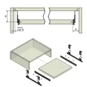 Ball bearing slides for keyboard L350mm zinc