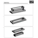 Rėmelis POWER FRAME 3 dalių rozečių blokui, L241mm, aliuminis RAL9006