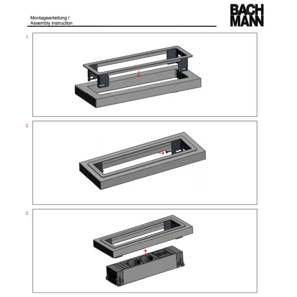 Rėmelis POWER FRAME 3 dalių rozečių blokui, L241mm, aliuminis RAL9006