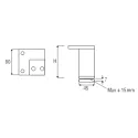 Furniture foot, aluminum, adjustable, 45x45mm H200mm