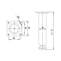 Furniture foot, metal H100mm chrome