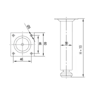 Kojelė metalinė H100mm, chromas