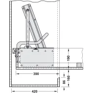 Foldaway bed fitting, Bettlift, for side mounting