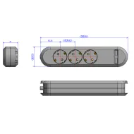 Rozečių blokas SMART 3xCEE7/3, dvigubas USB kroviklis, baltas, laidas L1500