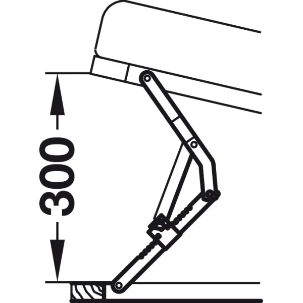 Scissor jack, in 18 stages, raising height up to 300mm