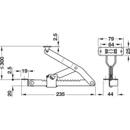 Scissor jack, in 18 stages, raising height up to 300mm