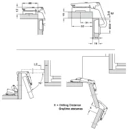 Hinge for 35° corner cabinet