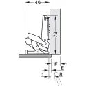Concealed hinge Universal, 110°, full overlay mounting, for glass and mirror doors, nickel