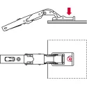 Concealed hinge Universal, 110°, full overlay mounting, for glass and mirror doors, nickel