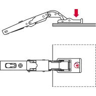 Concealed hinge Universal, 110°, full overlay mounting, for glass and mirror doors, nickel