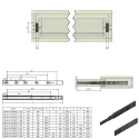 Ball bearing runners L450mm H45mm, full extension with soft close