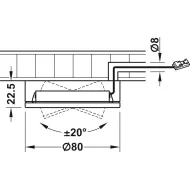 Recess mounted light, LED 1154 12V drill hole Ø68mm plastic