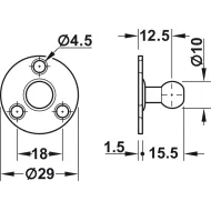 Mechanizmas dujinis 100N pakėlimui su 2 tvirtinimais