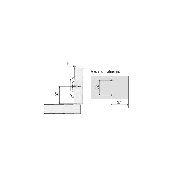 Mounting plate for 4mm bend 35°