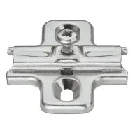 Cruciform mounting plate, Häfele Duomatic A, steel, with chipboard screws, edge distance 37mm