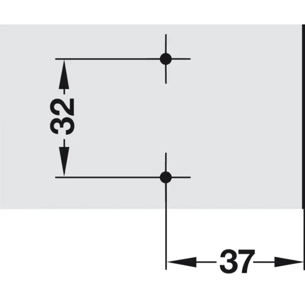 Plokštelė clip H0mm, lankstui 35°