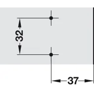 Plokštelė clip H0mm, lankstui 35°