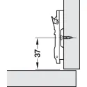 Plokštelė clip H0mm, lankstui 35°