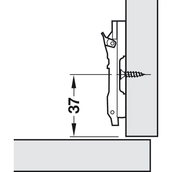 Cruciform mounting plate, Häfele Duomatic SM, steel, with chipboard screws
