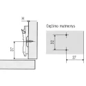 Mounting plate clip-on for H4mm bend 35°