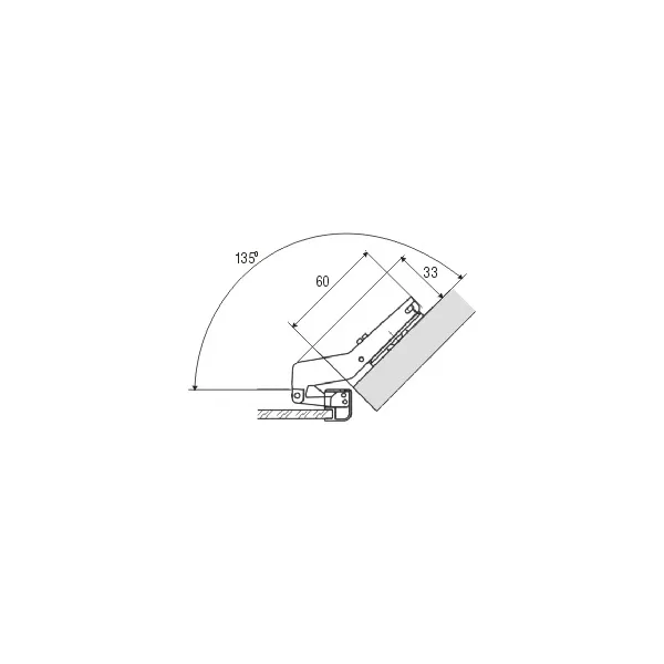 Hinge for aluminum profile, angular, 45/17mm SALICE