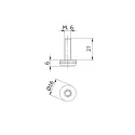Adjustment feet with fixed stem and knurled Ø16mm flat base, M6x21mm, H27mm, grey