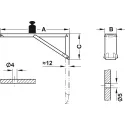 Bracket, folding, 40kg, L250mm, yellow chromatized