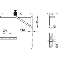 Bracket, folding, 40kg, L250mm, yellow chromatized