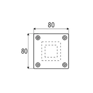 Tvirtinimo plokštelė centrinė P-K45 80x80mm