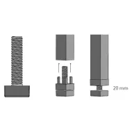 Atrama reguliuojama M8 Ø20mm, CUBE juoda (2 vnt.)