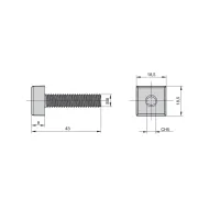 Adjustable feet M8 Ø20mm CUBE black 2 pcs