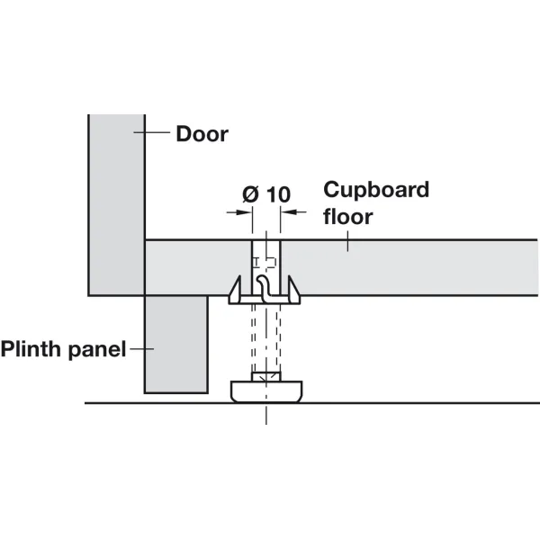 Adjusting screw, M8 thread, rigid, with T-nut