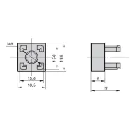 Adjustable feet fixing to CUBE profiles (2 pcs)