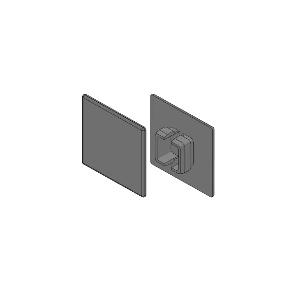 End cap 18x18mm cover CUBE black 2 pcs
