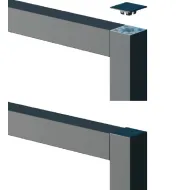Dangtelis 18x18mm, uždengimo CUBE juoda (2 vnt.)